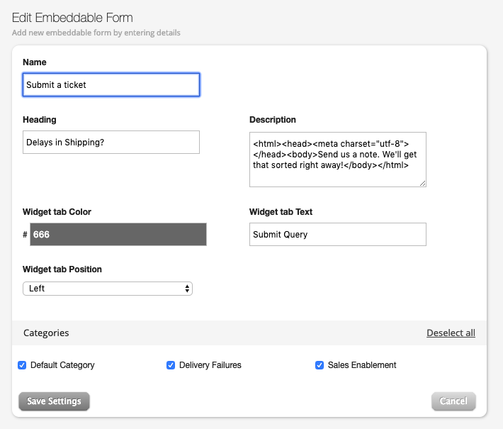 Add ticket creation forms to your website (Through Embed Forms ...